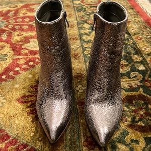 Metallic Silver Booties